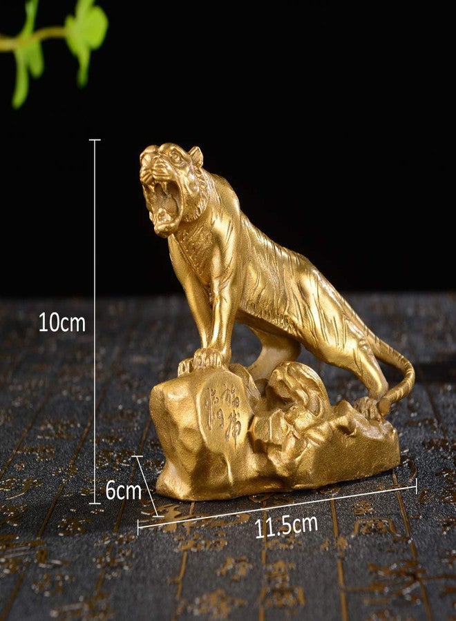 BRABUD Chinese Fengshui Handmade Brass Lucky Tiger Statues Attract Wealth Desktop Figurine Home Decor Housewarming Congratulatory Gift ZD047 - Image 2